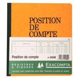 CAHIER 20F POSITION DE COMPTE