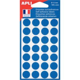 ETIQUETTE ADHESIVE RONDE 15MM BLEU P168