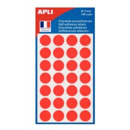 ETIQUETTE ADHESIVE RONDE 15MM ROUGE P168